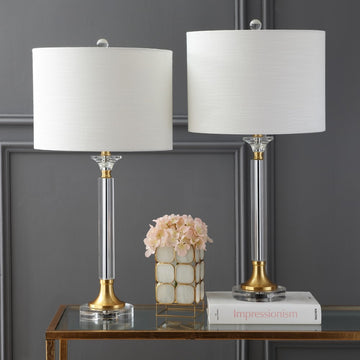 Mark 28" Crystal/Metal LED Table Lamp - JONATHAN Y